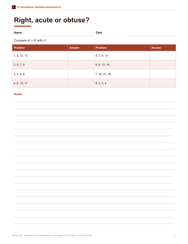 Preview of Printable Right, Acute, or Obtuse Worksheet
